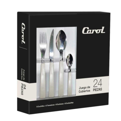 JGO CUBIERTOS X24 BEIGE E/CAJA