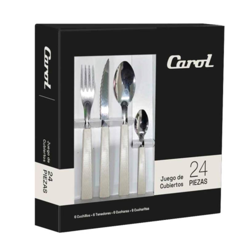 JGO CUBIERTOS X24 BEIGE E/CAJA