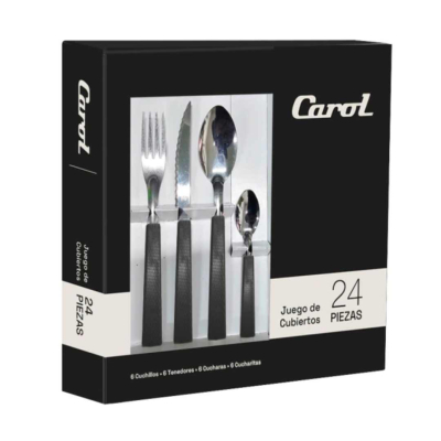 JGO CUBIERTOS X24 VERDE E/CAJA