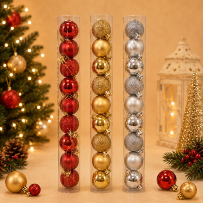 Set  Tubos Globos Navideños X 4Cm