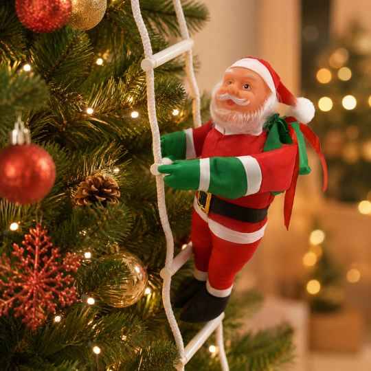 Adorno Navideño  Papa Noel Escalando