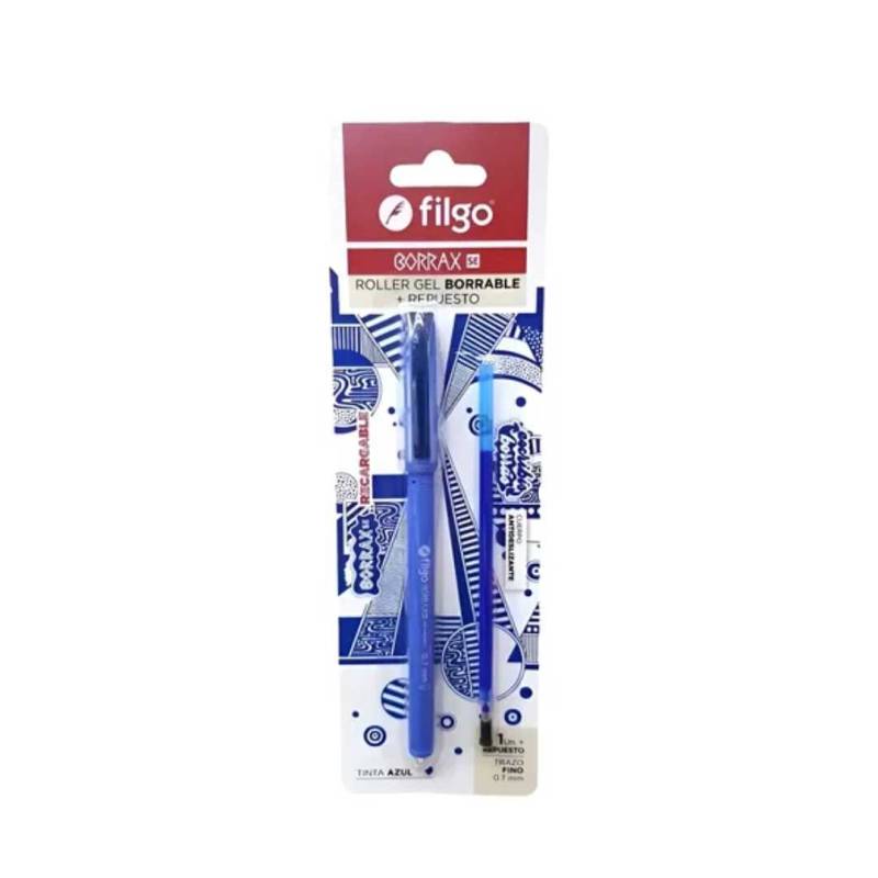 BOLIGRAFO BORRAX AZUL EN BLISTER + REPUESTO