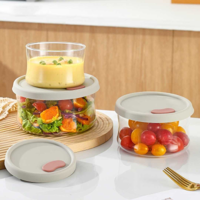 SET TARRO VIDRIO C/TAPA SILICONA X3