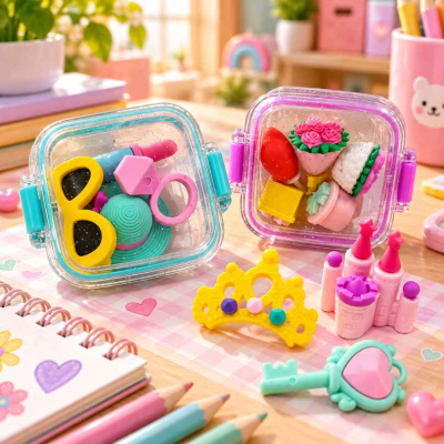 Gomas Con Formas De Articulos De Belleza  Set  X4