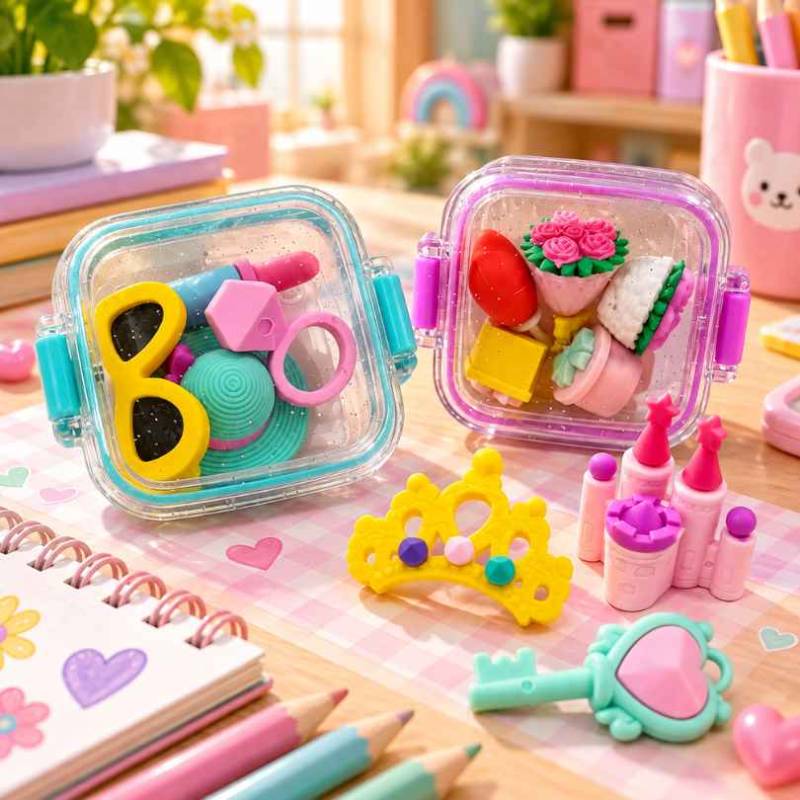Gomas Con Formas De Articulos De Belleza  Set  X4