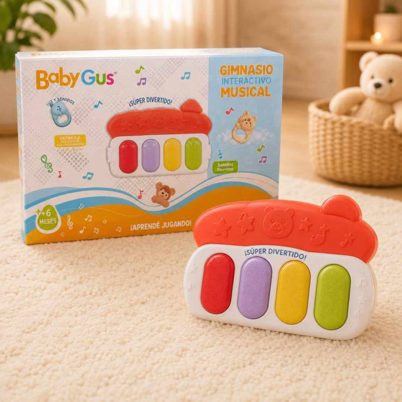 GIMNASIO INTERACTIVO ANIMALES P/BEBES 70X56X40CM