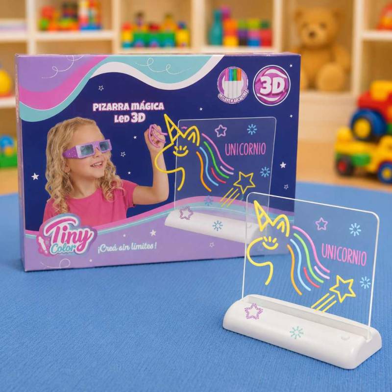 PIZARRA MAGICA 3D UNICORNIO C/LUZ NENA