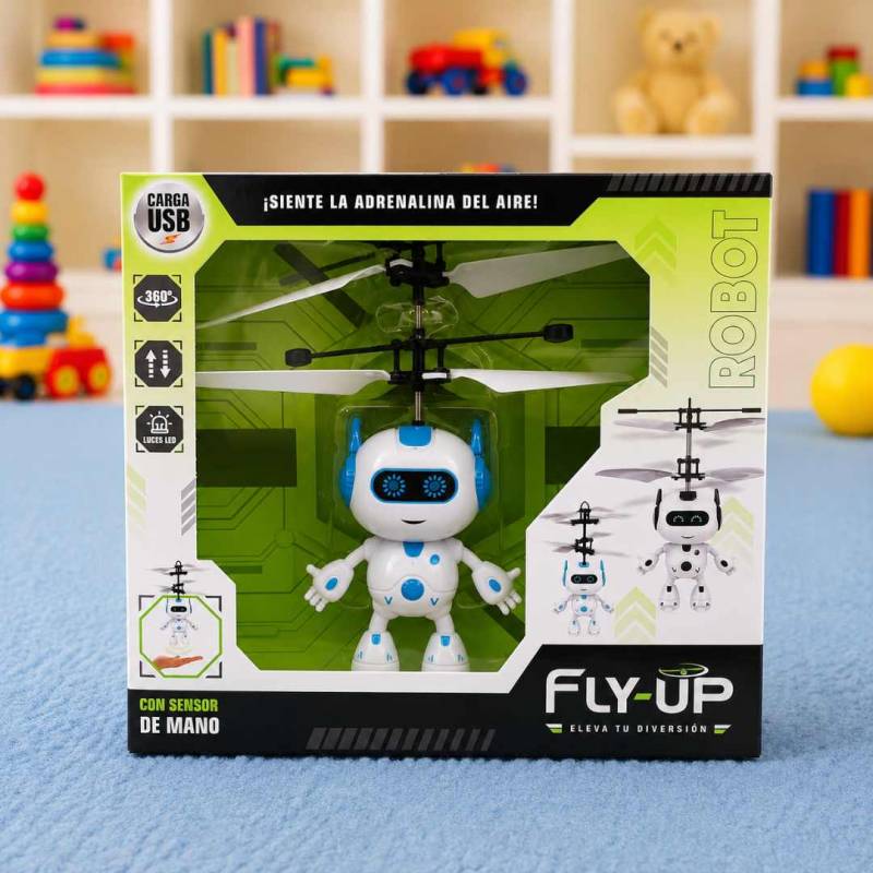 HELICOPTERO C/ROBOT SENSOR DE MANO Y LUZ