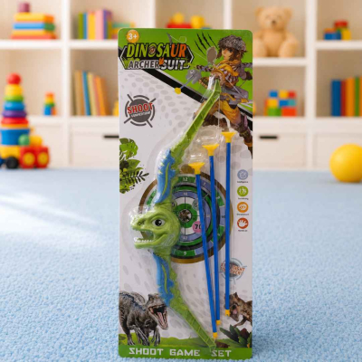 ARCO Y  FLECHA DE DINOSAURIO 44CM 2 COLORES