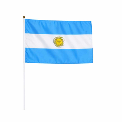 BANDERA ARGENTINA TELA 30X45CM C/MASTIL