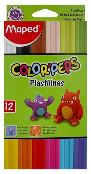 PLASTILINA 12 PZS COLORPEPS CAJA 19CM