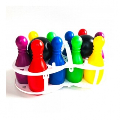 JUEGO DE BOLOS X 10 + PELOTA PVC LUNA