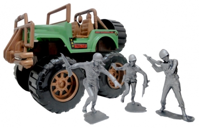 CAMIONETA MILITAR + SOLDADOS X3 36CM