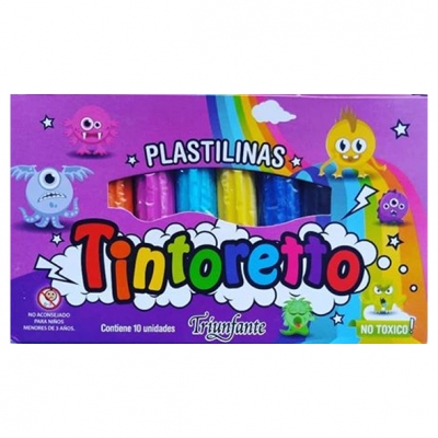 PLASTILINA X10 TINTORETTO EN CAJA 15CM