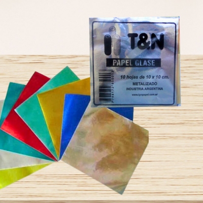 PAPEL GLACE X10 HOJAS METALIZADO COLOR