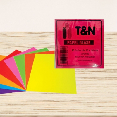 PAPEL GLACE X10 HOJAS LUSTRE COLOR