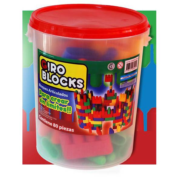 BLOQUES 80 PZS GIROBLOCK BALDE 28CM
