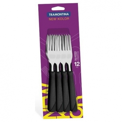TENEDOR NEW KOLOR   NEGRO X 12