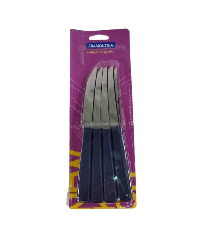 CUCHILLO NEW KOLOR  AZUL X 12