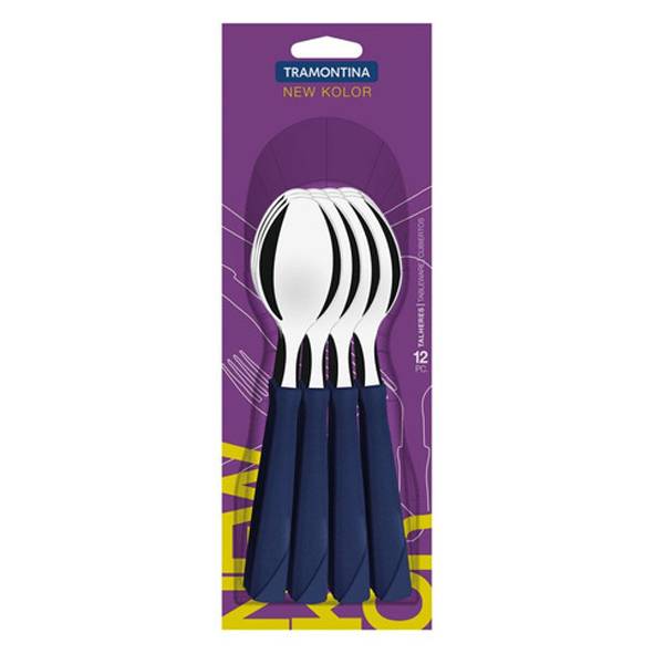 CUCHARA NEW KOLOR   AZUL X 12