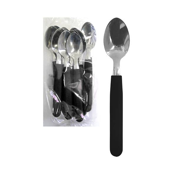 CUCHARA POSTRE X12  CAROL NEGRO BOLSA