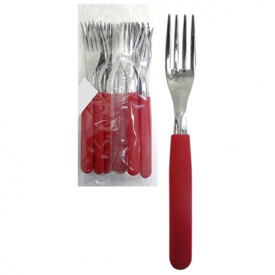 TENEDOR X12 CAROL   ROJO BOLSA