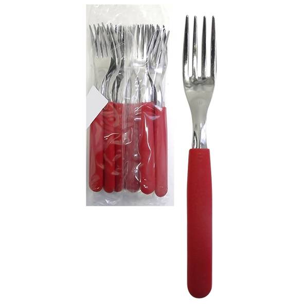 TENEDOR X12 CAROL   ROJO BOLSA