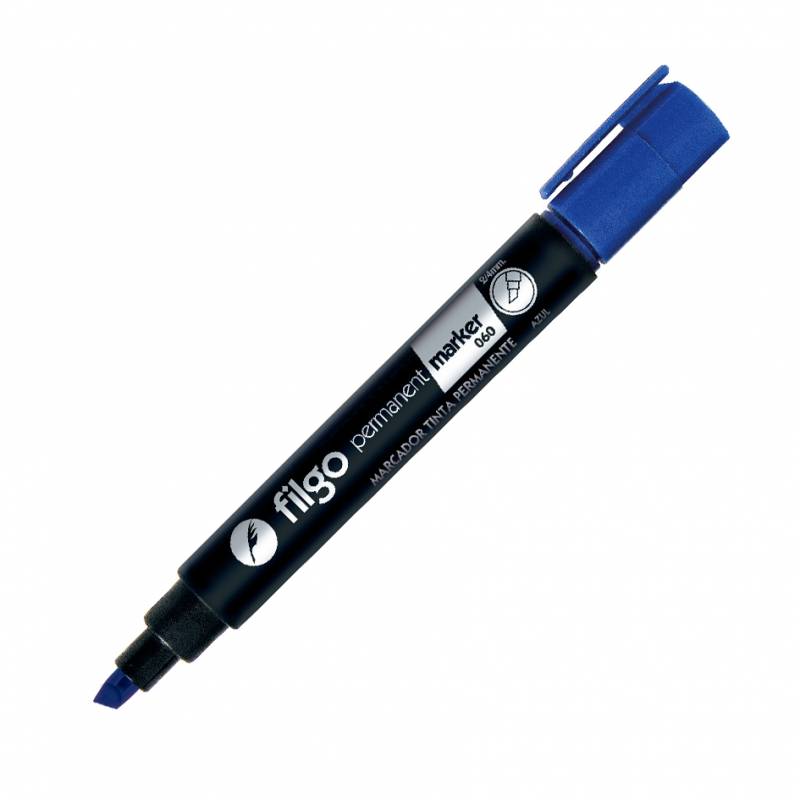 MARCADOR PERM AZUL PTA BISELADA